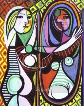 Chica ante un espejo 1932 cubismo Pablo Picasso Pinturas al óleo